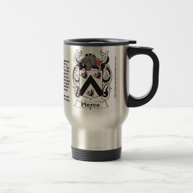 Pierce-Familien-Wappen Reise-Tasse Reisebecher (Rechts)