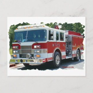 Pierce-Feuerwehrwagen Postkarte