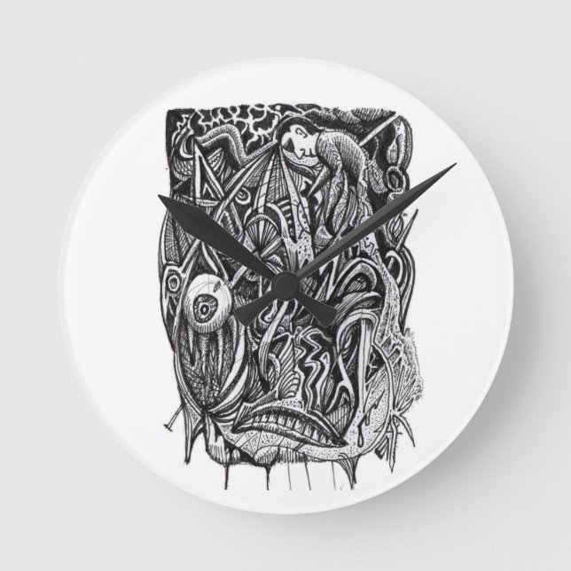 Pierced, by Brian Benson Runde Wanduhr (Vorderseite)