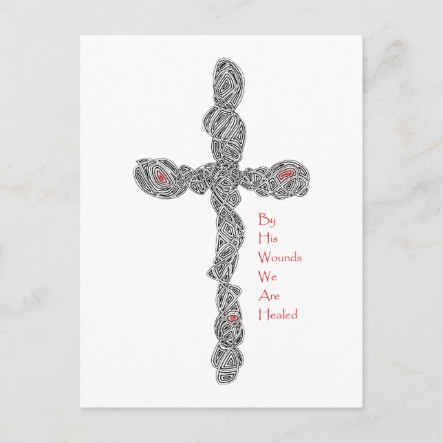 Pierced Cross - Isaiah 53:5 Postkarte (Vorderseite)