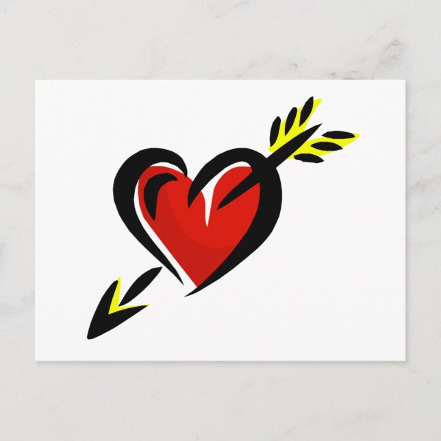 Pierced Heart Arrow Valentine Feiertagspostkarte (Vorderseite)