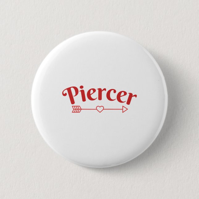 Piercer Arrow Heart Beruflich Piercing Shop Red Button (Vorderseite)