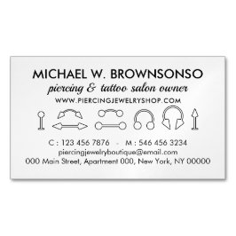 Piercing Juwelry Store Shop Branding Magnetische Visitenkarte