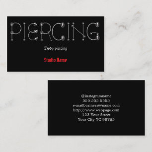 Piercing Salon Business Card Visitenkarte