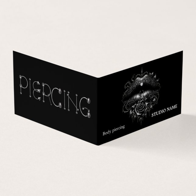 Piercing Salon Business Card Visitenkarten (Vorderseite)