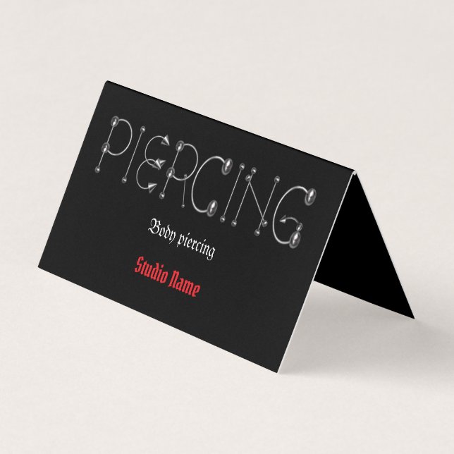 Piercing Salon Business Card Visitenkarten (Vorderseite)