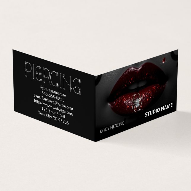 Piercing Salon Termin Visitenkarte Visitenkarten (Vorderseite)