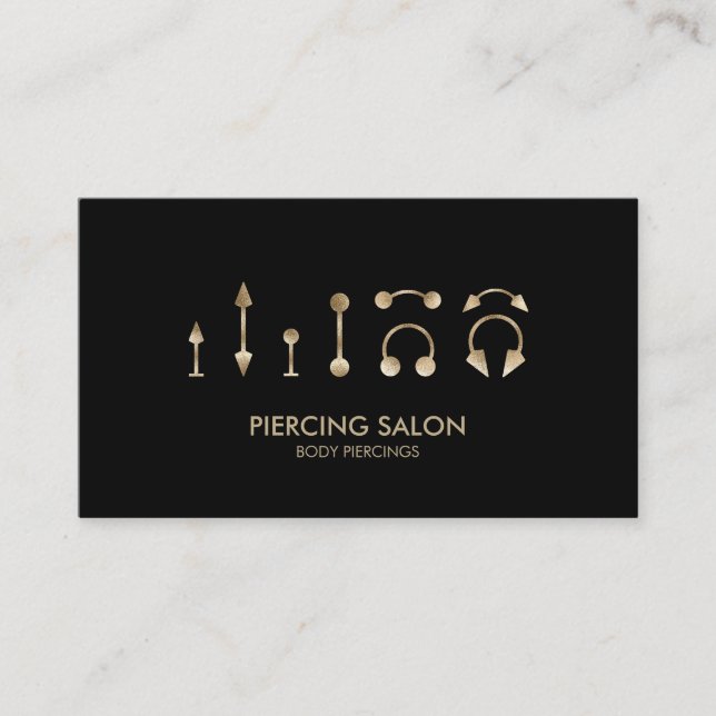 Piercing Specialist Golden Visitenkarte (Vorderseite)