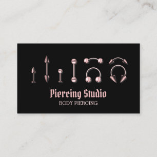Piercing-Spezialist Modern Schwarz Rosa Visitenkarte