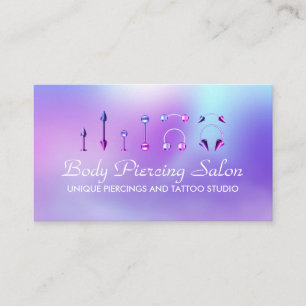 Piercing-Spezialistin Hologramm pink Visitenkarte