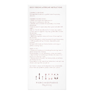 Piercing Sterling Juwelier Aftercare Instruction Werbekarte
