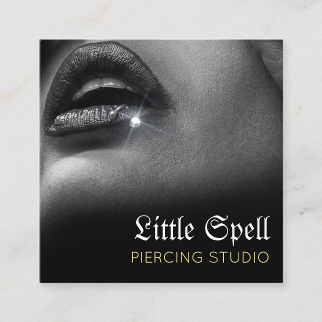 Piercing Studio Tattoo Piercing Spezialist Quadratische Visitenkarte (Vorderseite)