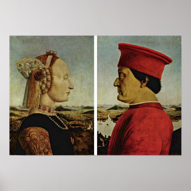 Piero della Francesca - Diptych Poster (Vorne)