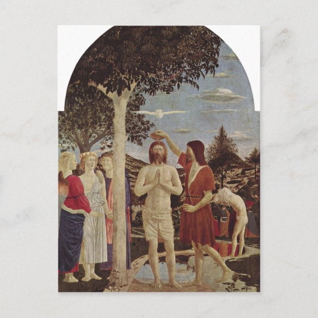 Piero della Francesca Taufe Christi um 1440-1450 c Postkarte (Vorderseite)