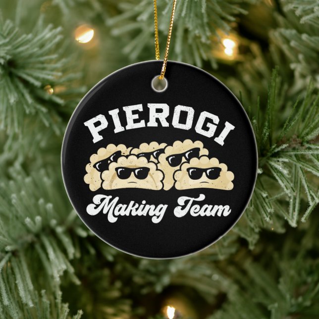 Pierogi Making Team Pierogi Maker Food Polnisch Keramik Ornament (Baum)