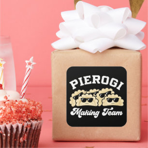 Pierogi Making Team Pierogi Maker Food Polnisch Quadratischer Aufkleber
