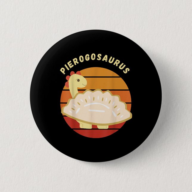Pierogi Polish Pierogosaurus Polen Dumplings Pier Button (Vorderseite)