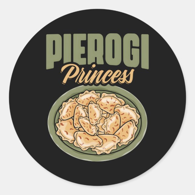 Pierogi Princess Polnische Küche Polnischer Lebens Runder Aufkleber (Vorderseite)