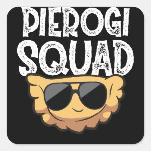 Pierogi Squad Polish Food Polen Funny Quadratischer Aufkleber