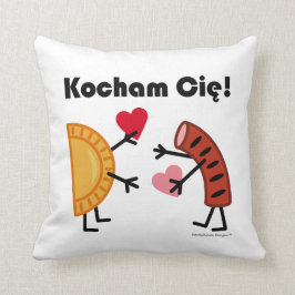 Pierogi u. Kielbasa - Kocham Cie! (I-Liebe Sie!) Kissen