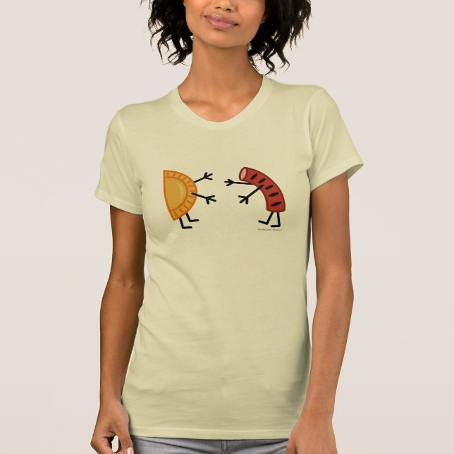 Pierogi und Kielbasa freundliche polnische Nahrung T-Shirt (Vorderseite)