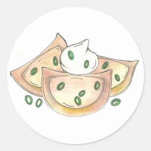 Pierogies Polish Cuisine Potato Dumplings Feinschm Runder Aufkleber