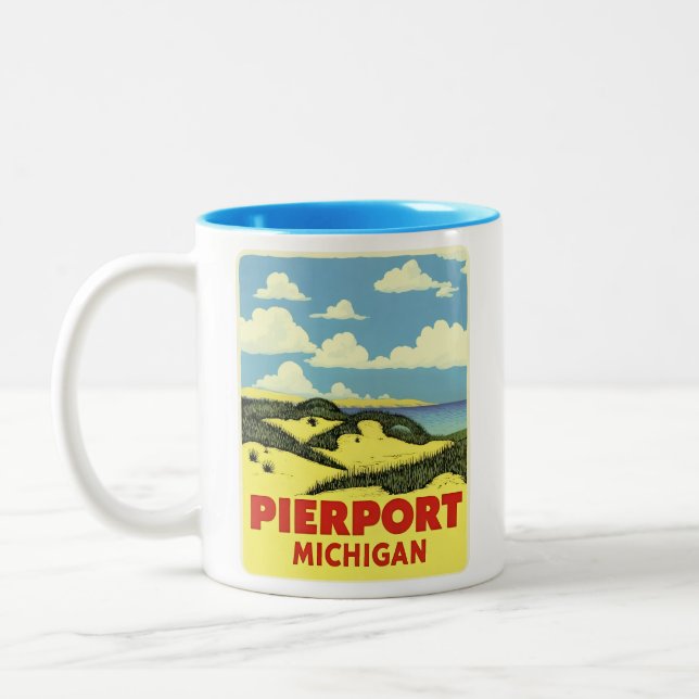 Pierpont Michigan Vintag Zweifarbige Tasse (Links)