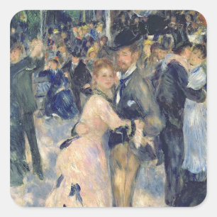 Pierre A Renoir   Ball am Moulin de la Galette Quadratischer Aufkleber