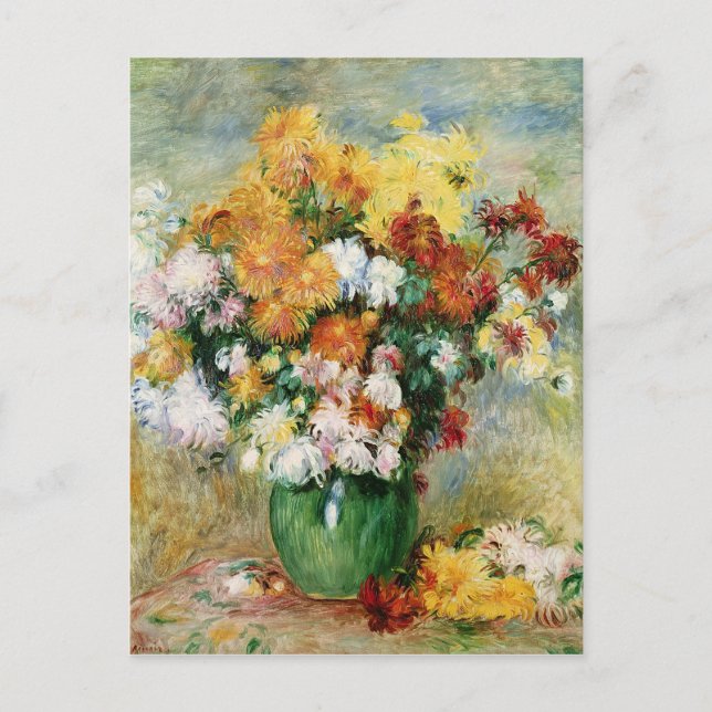 Pierre A Renoir | Bouquet Chrysanthemas Postkarte (Vorderseite)