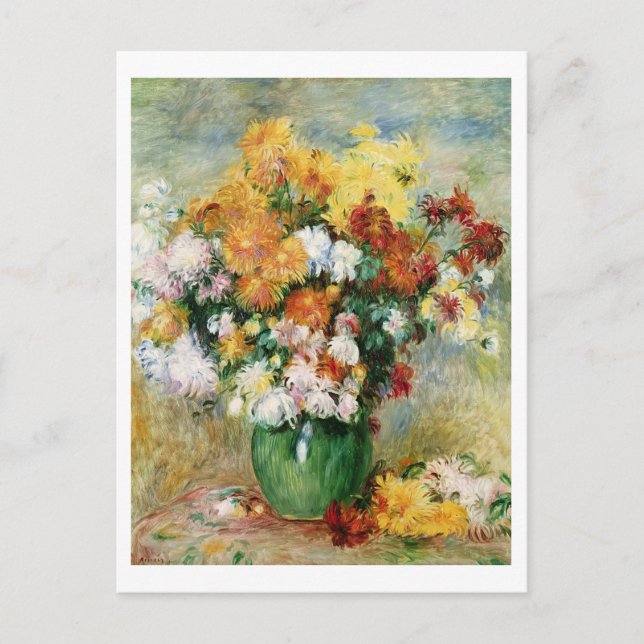 Pierre A Renoir | Bouquet Chrysanthemas Postkarte (Vorderseite)