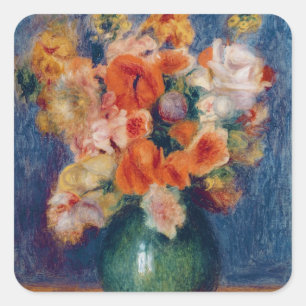 Pierre A Renoir Bouquet Quadratischer Aufkleber
