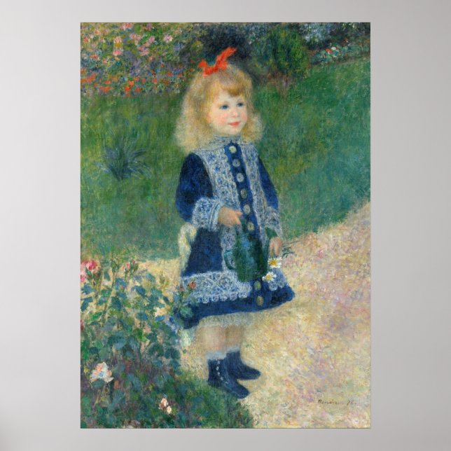 Pierre A Renoir | Ein Mädchen mit einer Wasserdose Poster (Vorne)