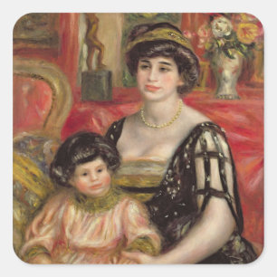 Pierre A Renoir   Frau Josse Bernheim-Jeune und So Quadratischer Aufkleber