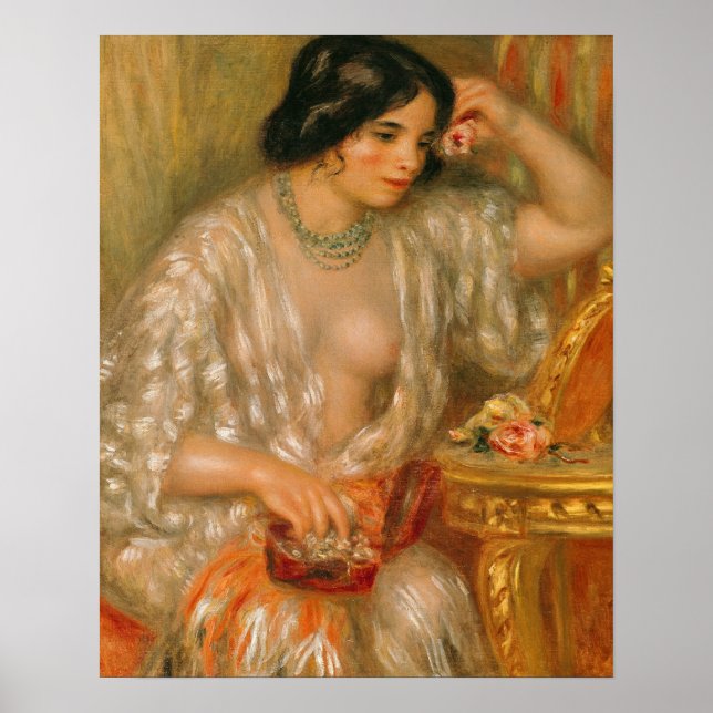Pierre A Renoir | Gabrielle mit Schmuck Poster (Vorne)
