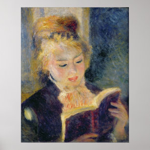 Pierre A Renoir Girl Reading Poster