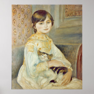 Pierre A Renoir   Julie Manet mit Cat Poster