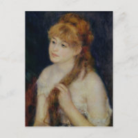 Pierre A Renoir | Junge Frau, die sich die Haare h