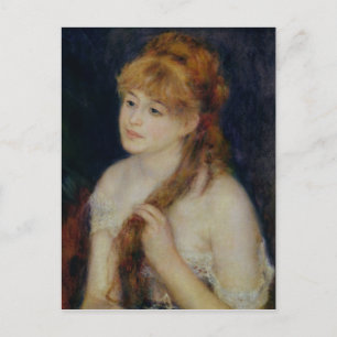 Pierre A Renoir   Junge Frau, die sich die Haare h Postkarte
