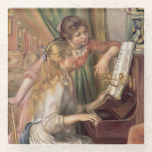 Pierre A Renoir   Junge Mädchen am Klavier Glasuntersetzer