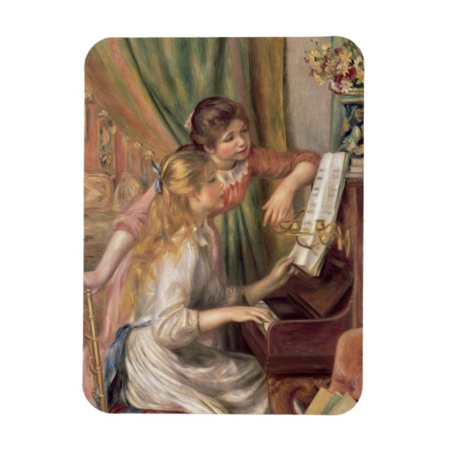 Pierre A Renoir | Junge Mädchen am Klavier Magnet (Vertikal)