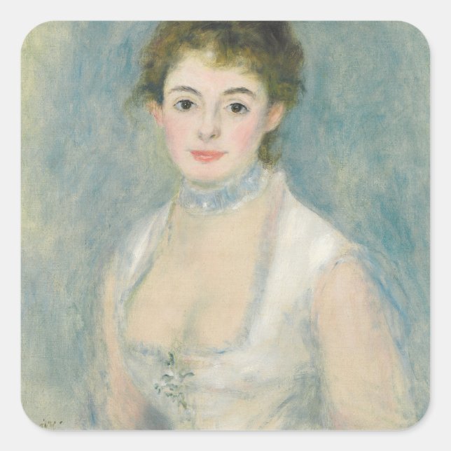 Pierre A Renoir | Madame Henriot Quadratischer Aufkleber (Vorderseite)