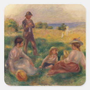 Pierre A Renoir   Party in Berneval Quadratischer Aufkleber