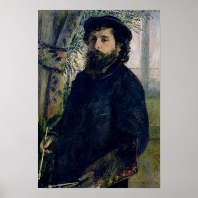 Pierre A Renoir | Portrait von Claude Monet Poster (Vorne)