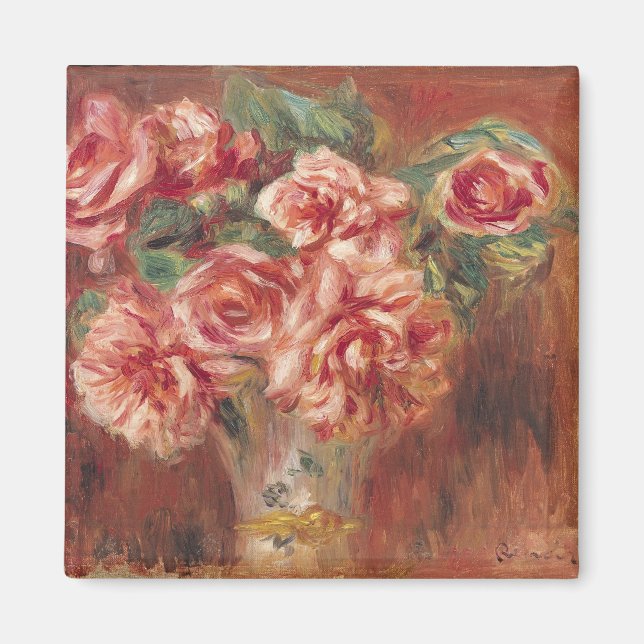 Pierre A Renoir | Rose in einer Vase Magnet (Vorne)