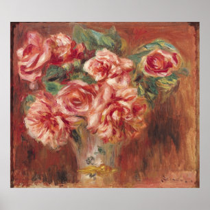 Pierre A Renoir Rose in einer Vase Poster
