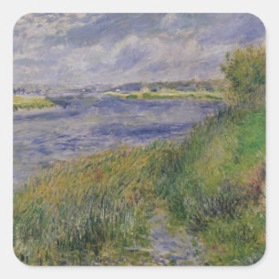 Pierre A Renoir Seine-Ufer, Champrosay Quadratischer Aufkleber