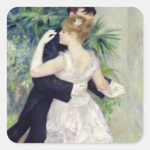 Pierre A Renoir   Tanz in der Stadt Quadratischer Aufkleber
