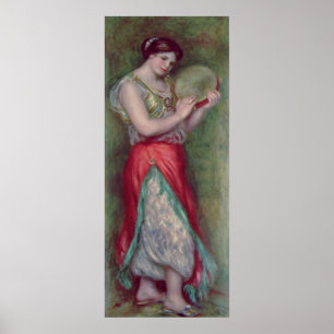 Pierre A Renoir Tanzmädchen mit Tambourine Poster
