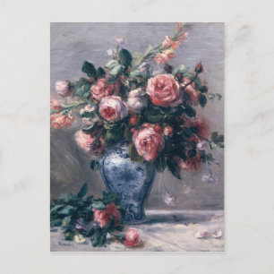Pierre A Renoir   Vase der Rose Postkarte