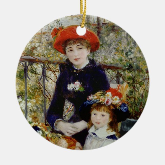 Pierre A Renoir | Zwei Schwestern oder auf der Ter Keramik Ornament (Vorne)